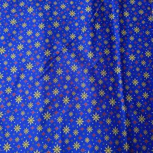 QT Fabrics Menga Star Print Fabric | 5+ Yards Metallic Gold Holiday Cotton